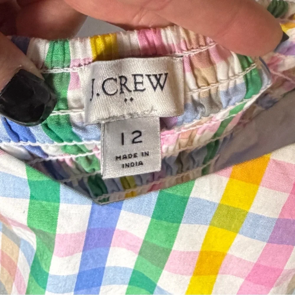 J.Crew Factory Pastel Plaid Smocked Dress | Spring Easter Dress - Picture 6 of 6